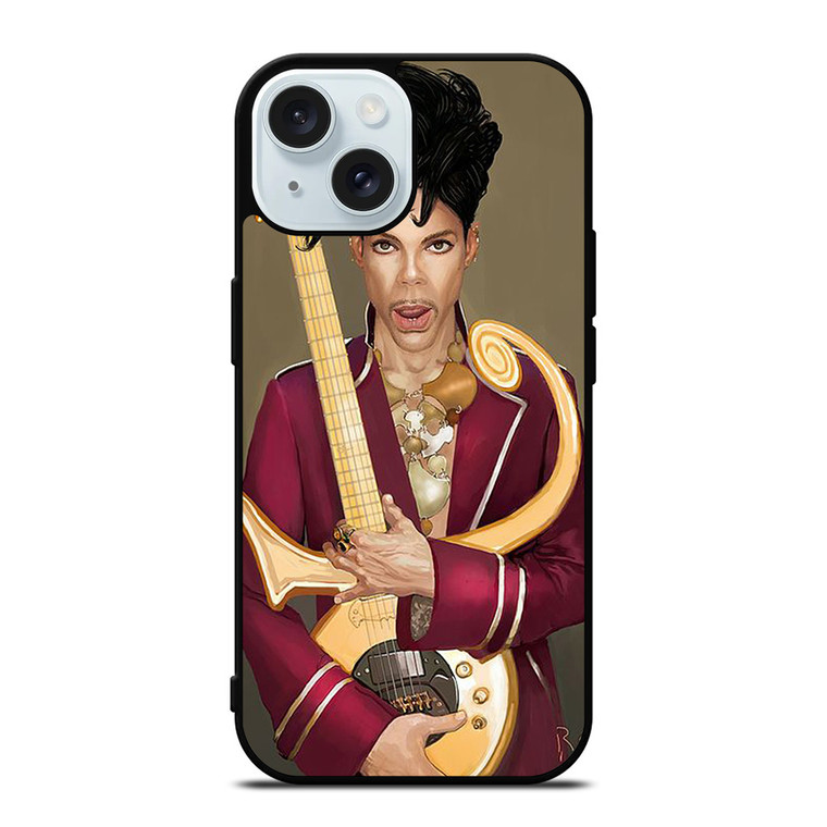 PRINCE PURPLE IN MEMORIAM AND GUITAR iPhone 15 Case Cover