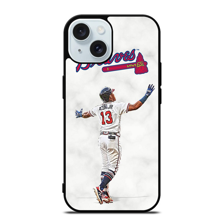 RONALD ACUNA JR MARBLE ATLANTA BRAVES iPhone 15 Case Cover