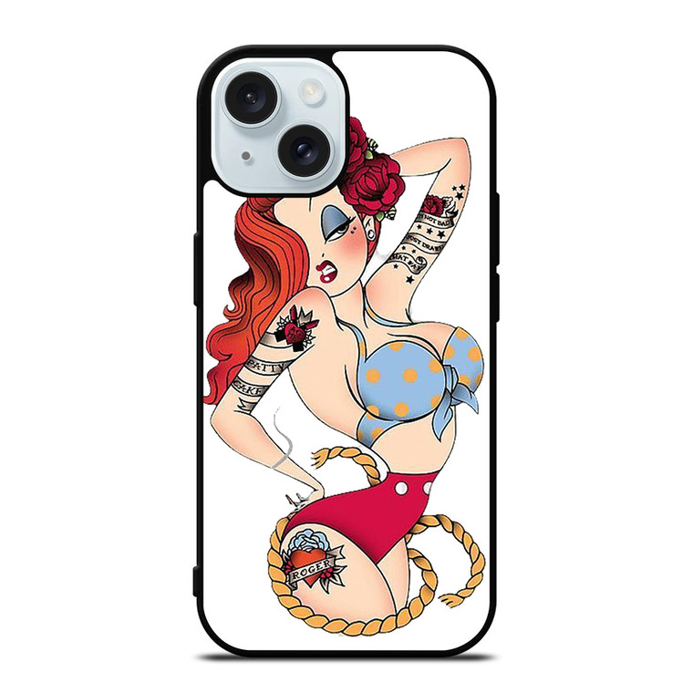 SAILOR JERRY TATTOO JESSICA RABBIT iPhone 15 Case Cover