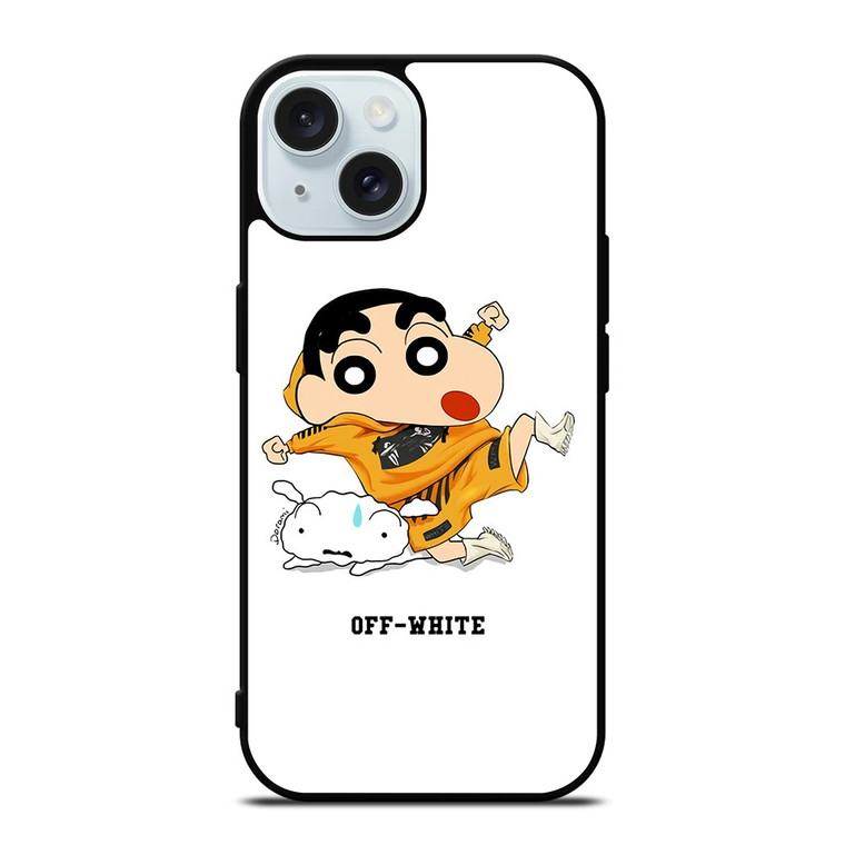 SHIN CHAN X OFF WHITE iPhone 15 Case Cover