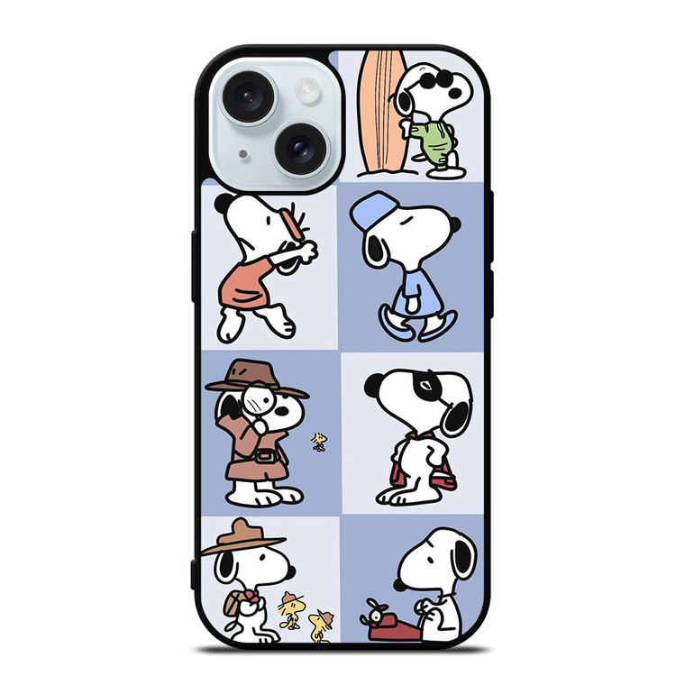 SNOOPY THE PEANUTS CHARLIE BROWN CARTOON iPhone 15 Case Cover