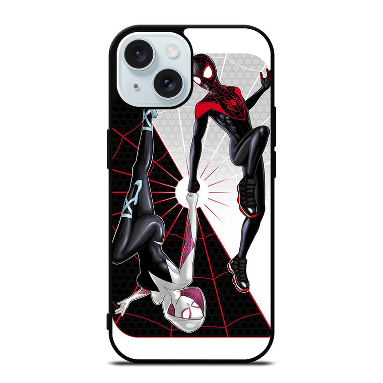 SPIDERMAN MILES MORALES SPIDER GWEN VERSE iPhone 15 Case Cover