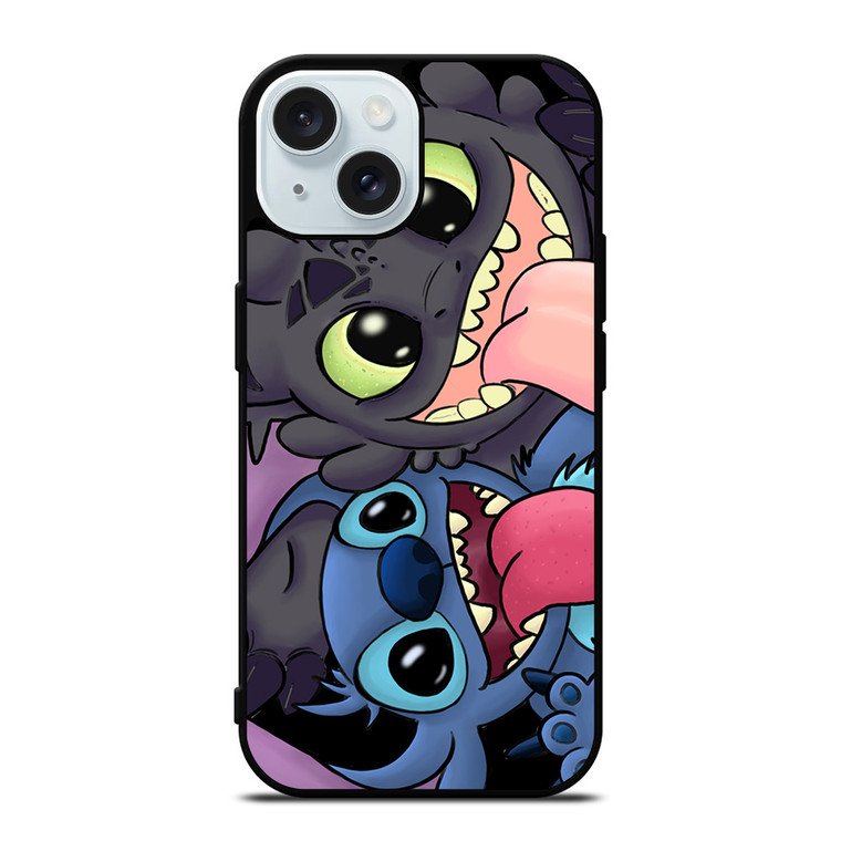 TOOTHLESS AND STITCH CARTOON iPhone 15 Case Cover