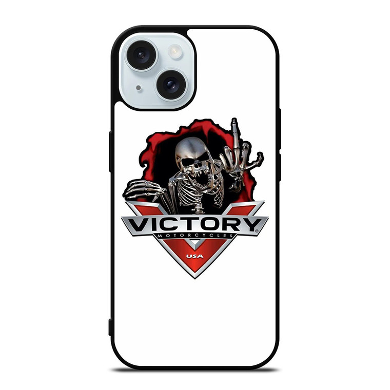 VICTORY MOTORCYCLE SKULL USA LOGO iPhone 15 Case Cover