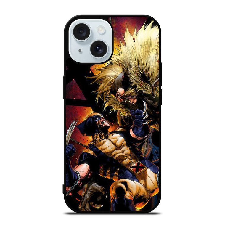 WOLVERINE VS SABRETOOTH iPhone 15 Case Cover