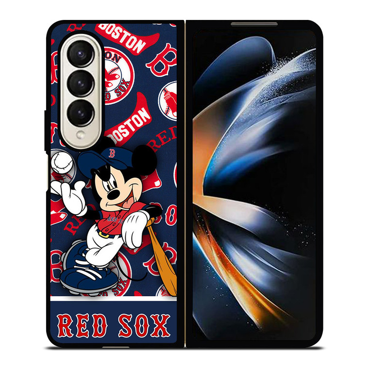 BOSTON RED SOX MICKEY MOUSE Samsung Galaxy Z Fold 4 Case Cover