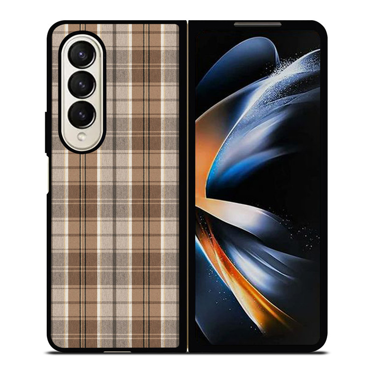 BROWN PLAID PATTERN Samsung Galaxy Z Fold 4 Case Cover