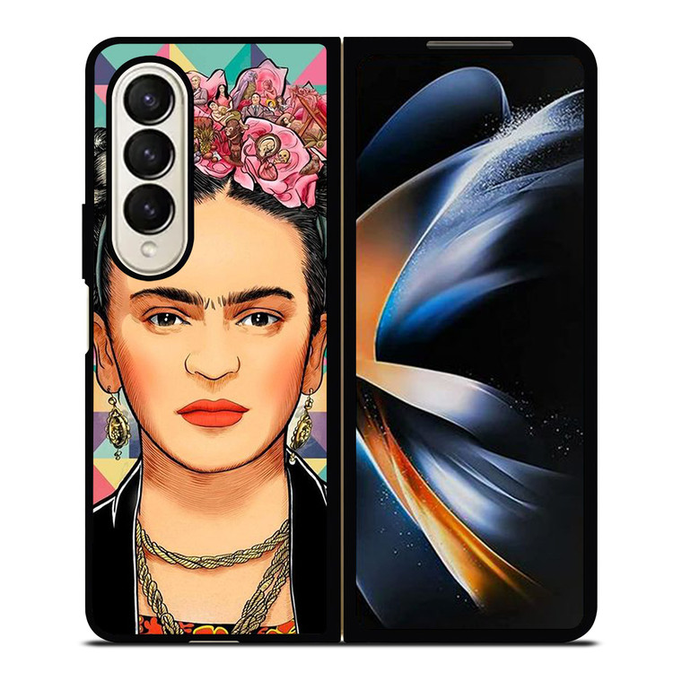 FRIDA KAHLO FACE COLORFUL ART Samsung Galaxy Z Fold 4 Case Cover