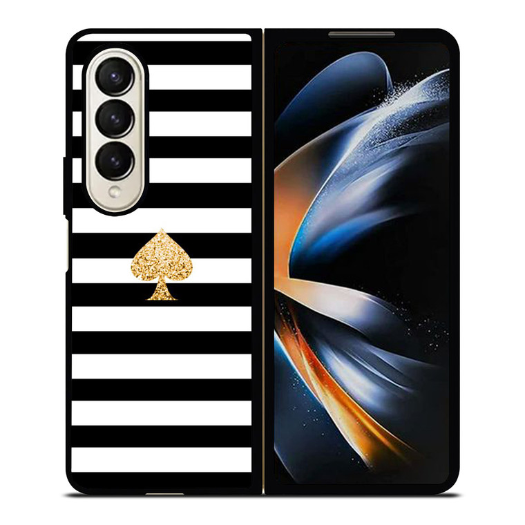 KATE SPADE GOLD AND STRIPES Samsung Galaxy Z Fold 4 Case Cover