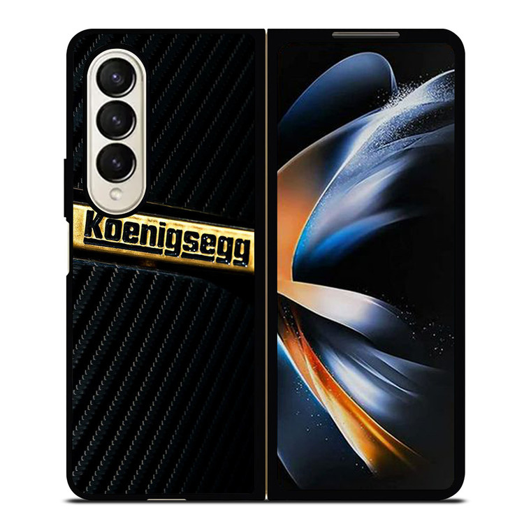 KOENIGSEGG GOLD BLACK CARBON Samsung Galaxy Z Fold 4 Case Cover