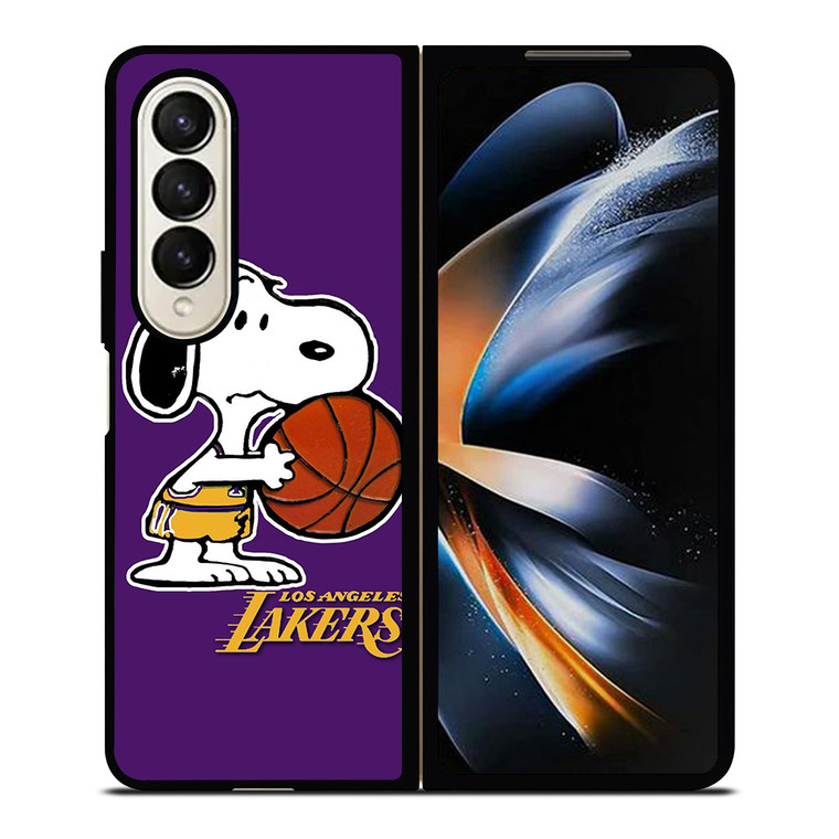 LA LAKERS BASKETBALL SNOOPY Samsung Galaxy Z Fold 4 Case Cover