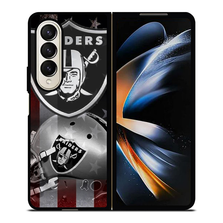 LAS VEGAS RAIDERS HELMET USA FLAG Samsung Galaxy Z Fold 4 Case Cover