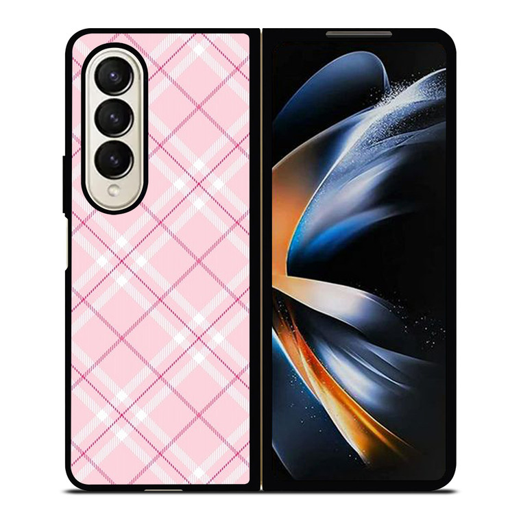 LIGHT PINK PLAID PATTERN Samsung Galaxy Z Fold 4 Case Cover