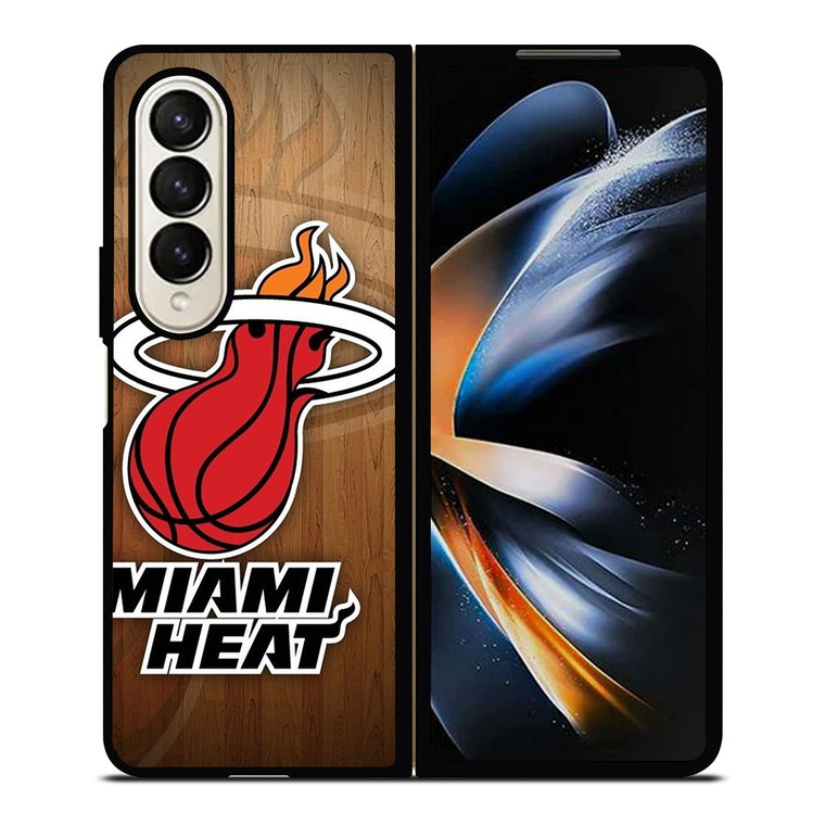 MIAMI HEAT WOODEN LOGO NBA Samsung Galaxy Z Fold 4 Case Cover