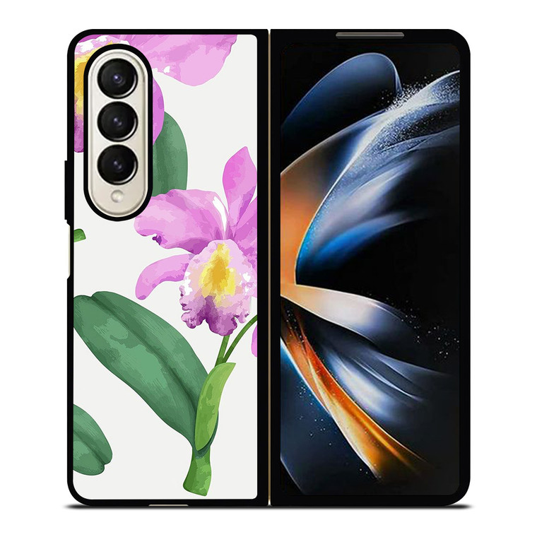 PURPLE ORCHID FLOWER PAINTING Samsung Galaxy Z Fold 4 Case Cover