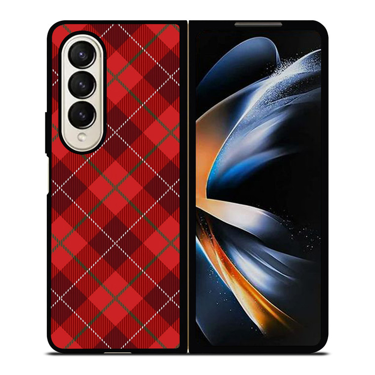 RED TARTAN CROSS PATTERN Samsung Galaxy Z Fold 4 Case Cover