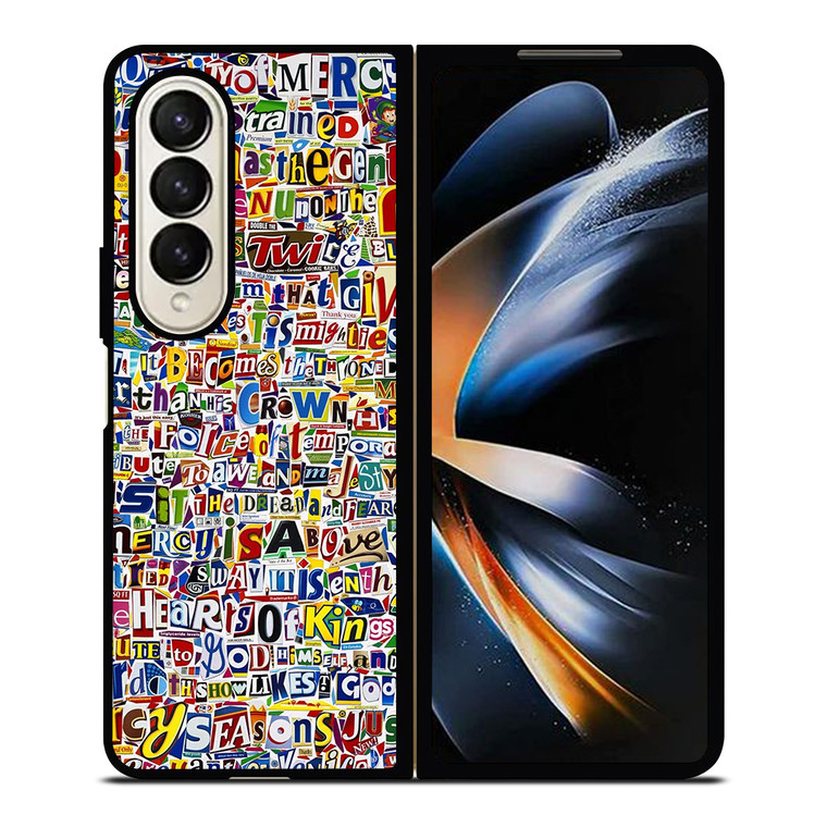 RETRO ALPHABET COLLAGE Samsung Galaxy Z Fold 4 Case Cover