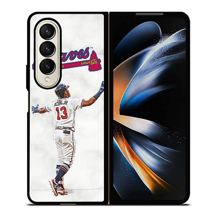 RONALD ACUNA JR MARBLE ATLANTA BRAVES Samsung Galaxy Z Fold 4 Case Cover