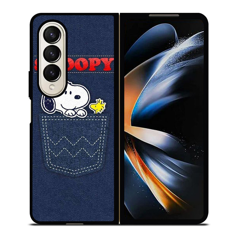 SNOOPY IN POCKET CARTOON Samsung Galaxy Z Fold 4 Case Cover