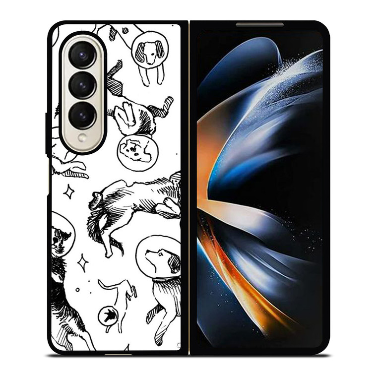 SPACE DOG WHITE PATTERN Samsung Galaxy Z Fold 4 Case Cover