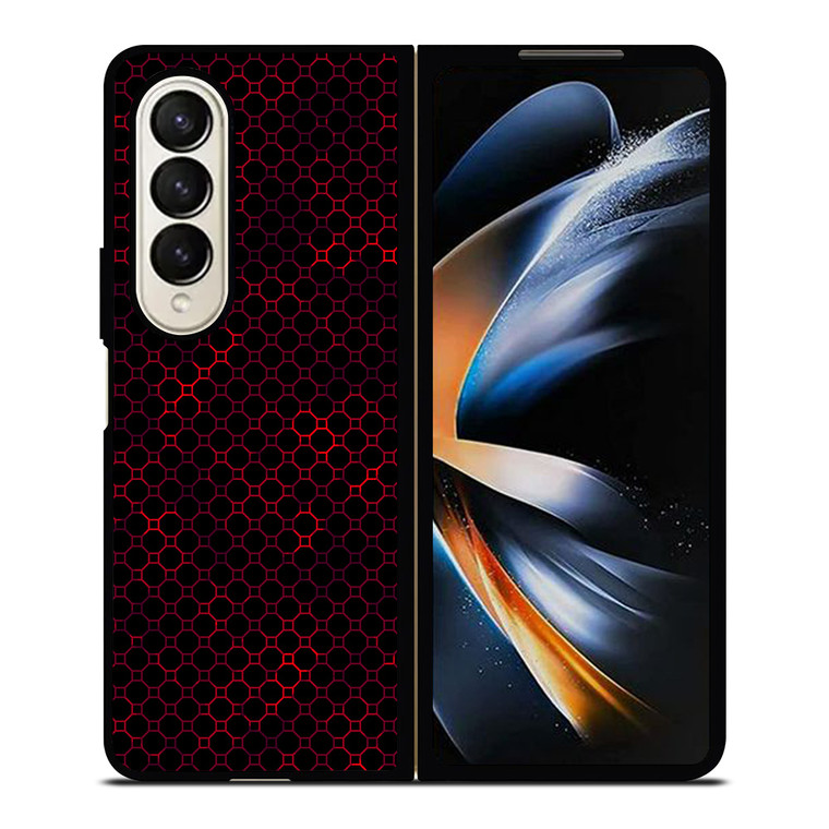 STYLISH HEXAGONAL RED PATTERN Samsung Galaxy Z Fold 4 Case Cover