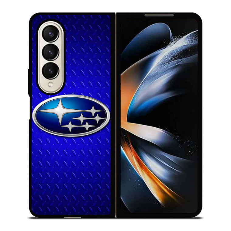 SUBARU BLUE METAL LOGO Samsung Galaxy Z Fold 4 Case Cover