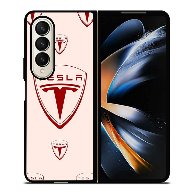 TESLA CAR LOGO COLLAGE Samsung Galaxy Z Fold 4 Case Cover
