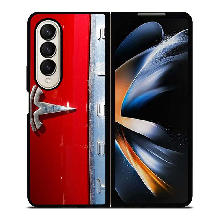 TESLA METAL EMBLEM Samsung Galaxy Z Fold 4 Case Cover