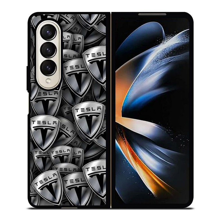 TESLA METAL LOGO COLLAGE Samsung Galaxy Z Fold 4 Case Cover
