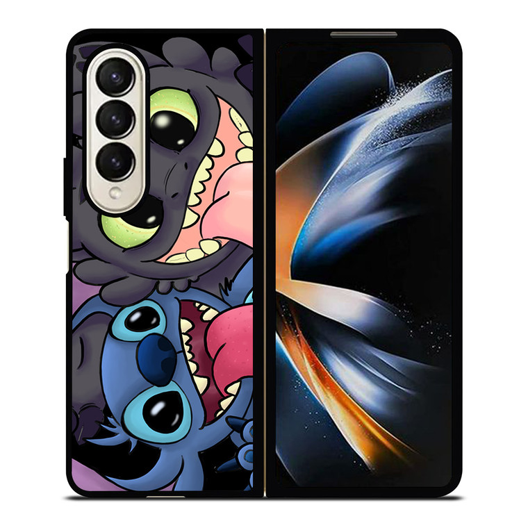 TOOTHLESS AND STITCH CARTOON Samsung Galaxy Z Fold 4 Case Cover