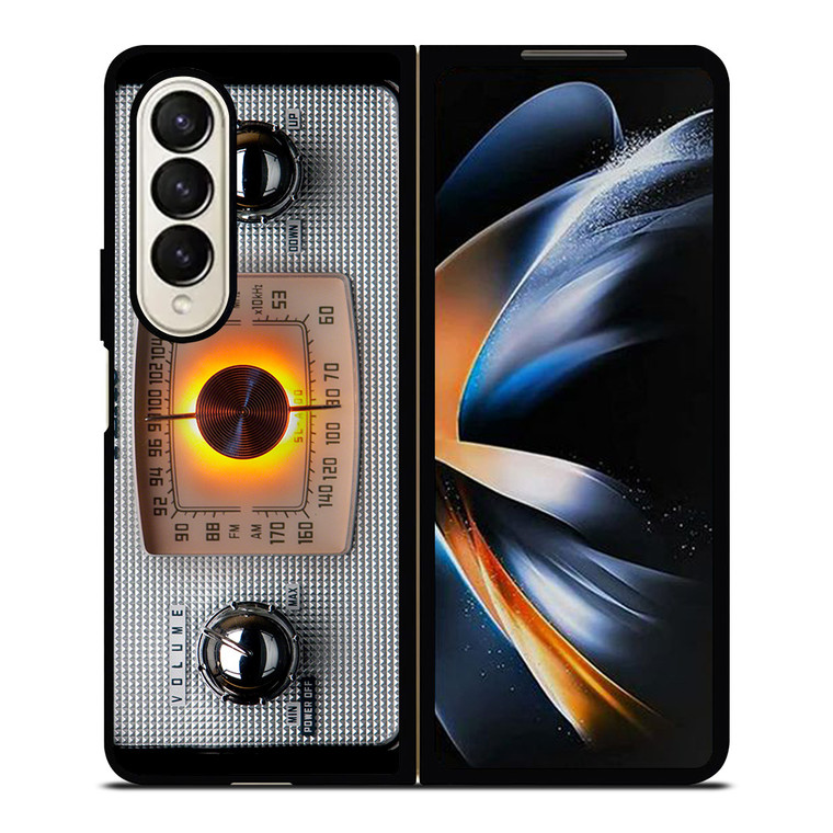 VINTAGE RADIO SILVER METAL Samsung Galaxy Z Fold 4 Case Cover