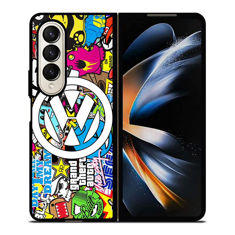VW STICKER BOMB LOGO Samsung Galaxy Z Fold 4 Case Cover VW STICKER BOMB LOGO Samsung Galaxy Z Fold 4 Case Cover