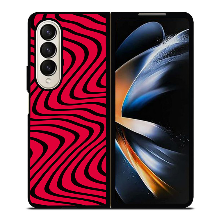 WAVY RED PATTERN Samsung Galaxy Z Fold 4 Case Cover WAVY RED PATTERN Samsung Galaxy Z Fold 4 Case Cover