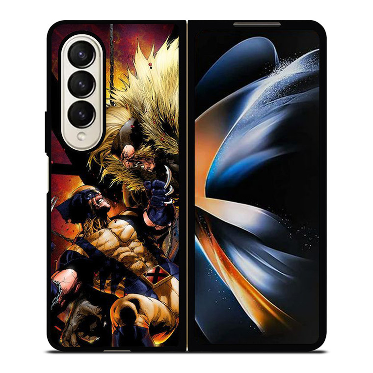 WOLVERINE VS SABRETOOTH Samsung Galaxy Z Fold 4 Case Cover WOLVERINE VS SABRETOOTH Samsung Galaxy Z Fold 4 Case Cover