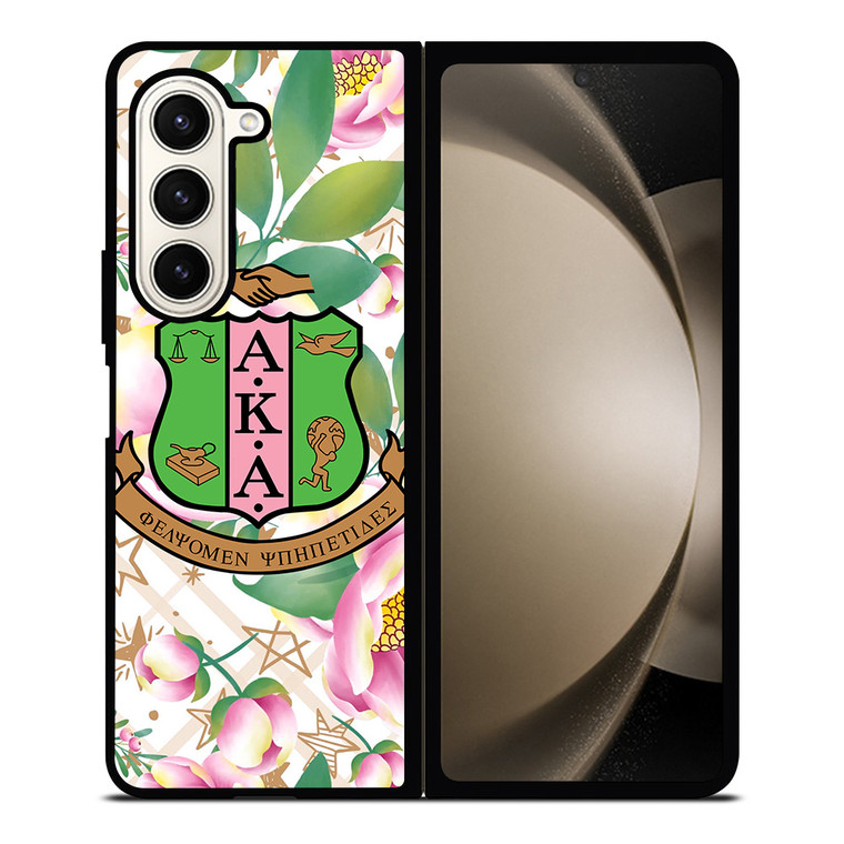 AKA PINK AND GREEN FLOWER LOGO Samsung Galaxy Z Fold 5 Case Cover