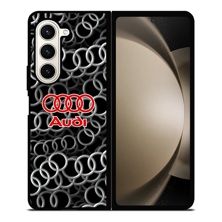 AUDI RING LOGO PATTERN Samsung Galaxy Z Fold 5 Case Cover