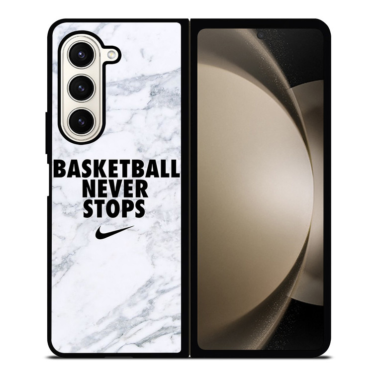BASKETBALL NEVER STOPS MARBLE Samsung Galaxy Z Fold 5 Case Cover