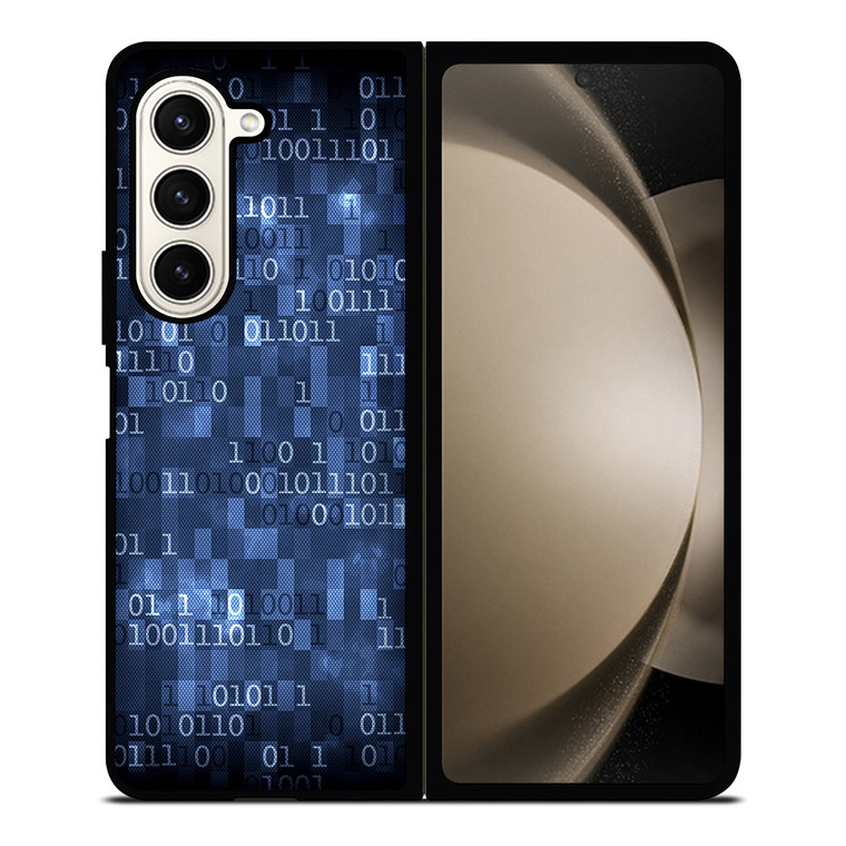BLUE STYLISH BINARY CODE Samsung Galaxy Z Fold 5 Case Cover