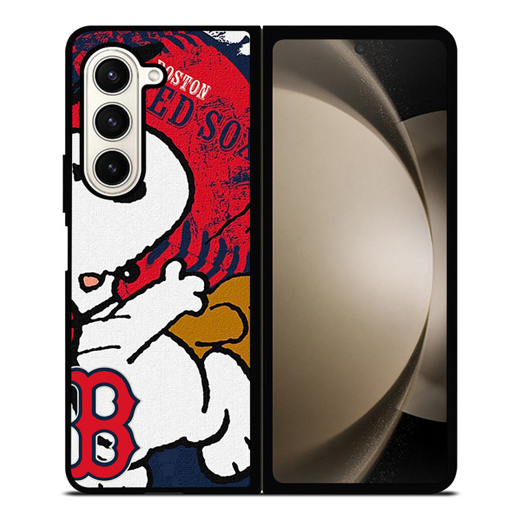 BOSTON RED SOX BASEBALL SNOOPY Samsung Galaxy Z Fold 5 Case Cover