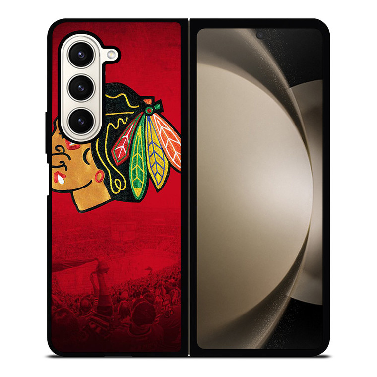CHICAGO BLACKHAWKS NHL ICON Samsung Galaxy Z Fold 5 Case Cover