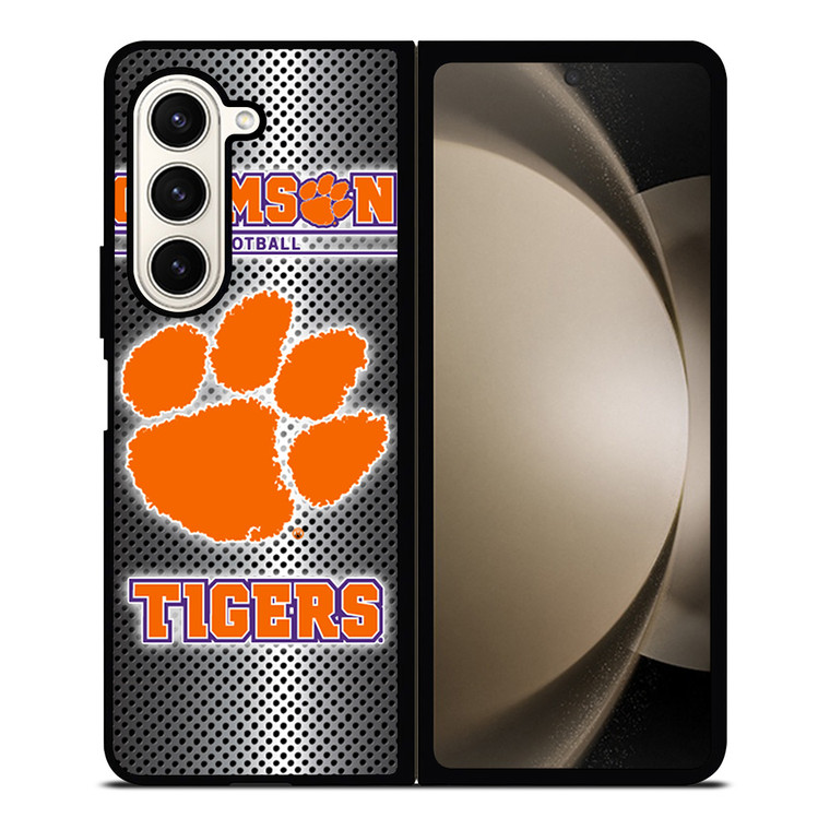 CLEMSON TIGERS METAL LOGO Samsung Galaxy Z Fold 5 Case Cover