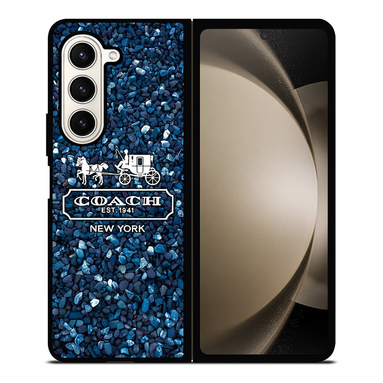 COACH NEW YORK BLUE STONE Samsung Galaxy Z Fold 5 Case Cover