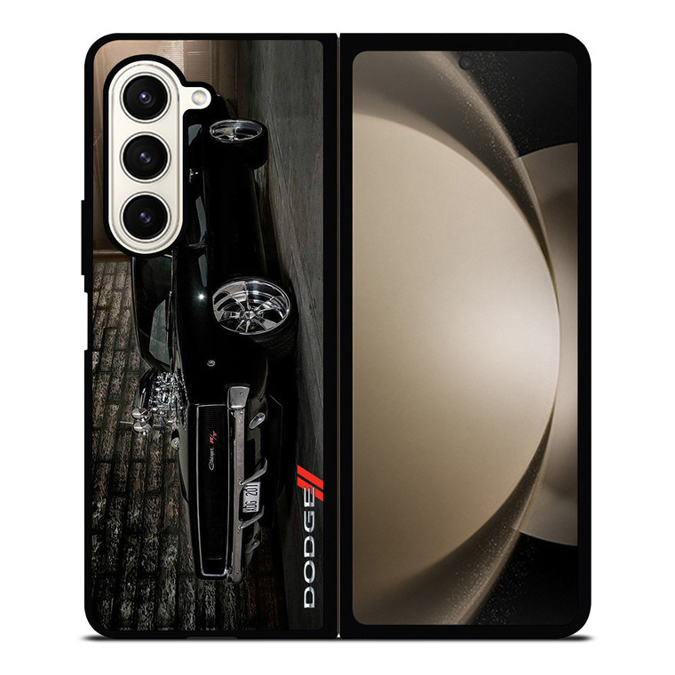 DODGE CHARGER BLACK CAR Samsung Galaxy Z Fold 5 Case Cover