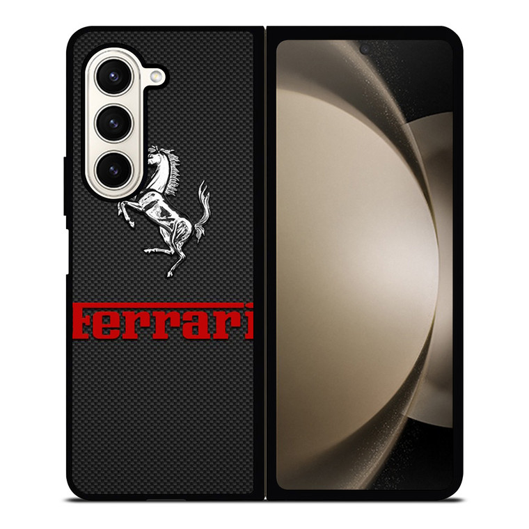 FERRARI HORSE CARBON LOGO Samsung Galaxy Z Fold 5 Case Cover