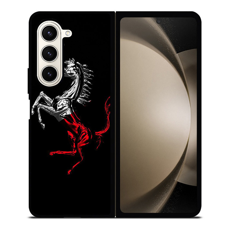 FERRARI LOGO CHROME HORSE Samsung Galaxy Z Fold 5 Case Cover