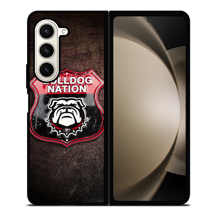 GEORGIA BULLDOGS RUSTY BADGE Samsung Galaxy Z Fold 5 Case Cover