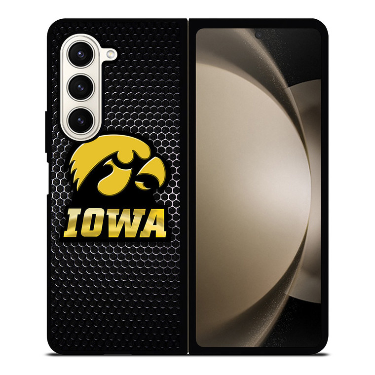 IOWA HAWKEYES METAL LOGO Samsung Galaxy Z Fold 5 Case Cover
