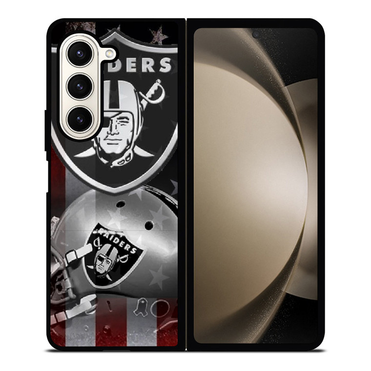 LAS VEGAS RAIDERS HELMET USA FLAG Samsung Galaxy Z Fold 5 Case Cover