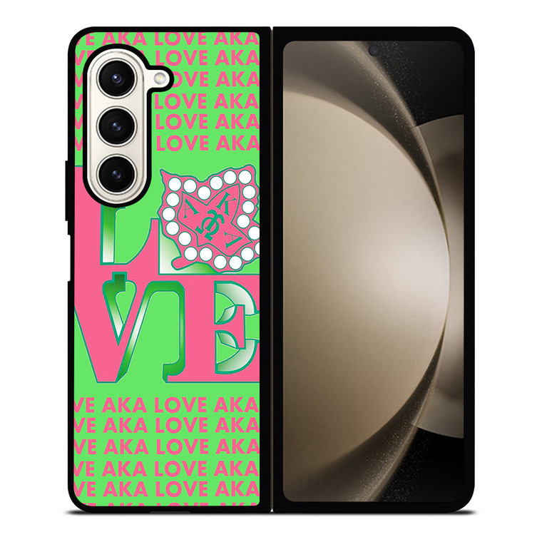 LOVE AKA PINK AND GREEN Samsung Galaxy Z Fold 5 Case Cover