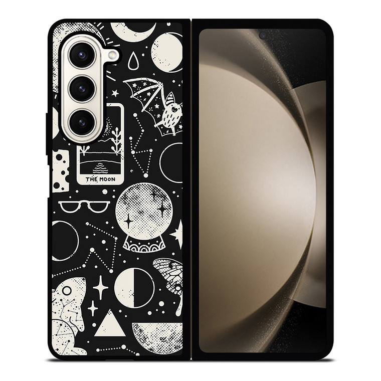 LUNAR PATTERN BLACK WHITE Samsung Galaxy Z Fold 5 Case Cover